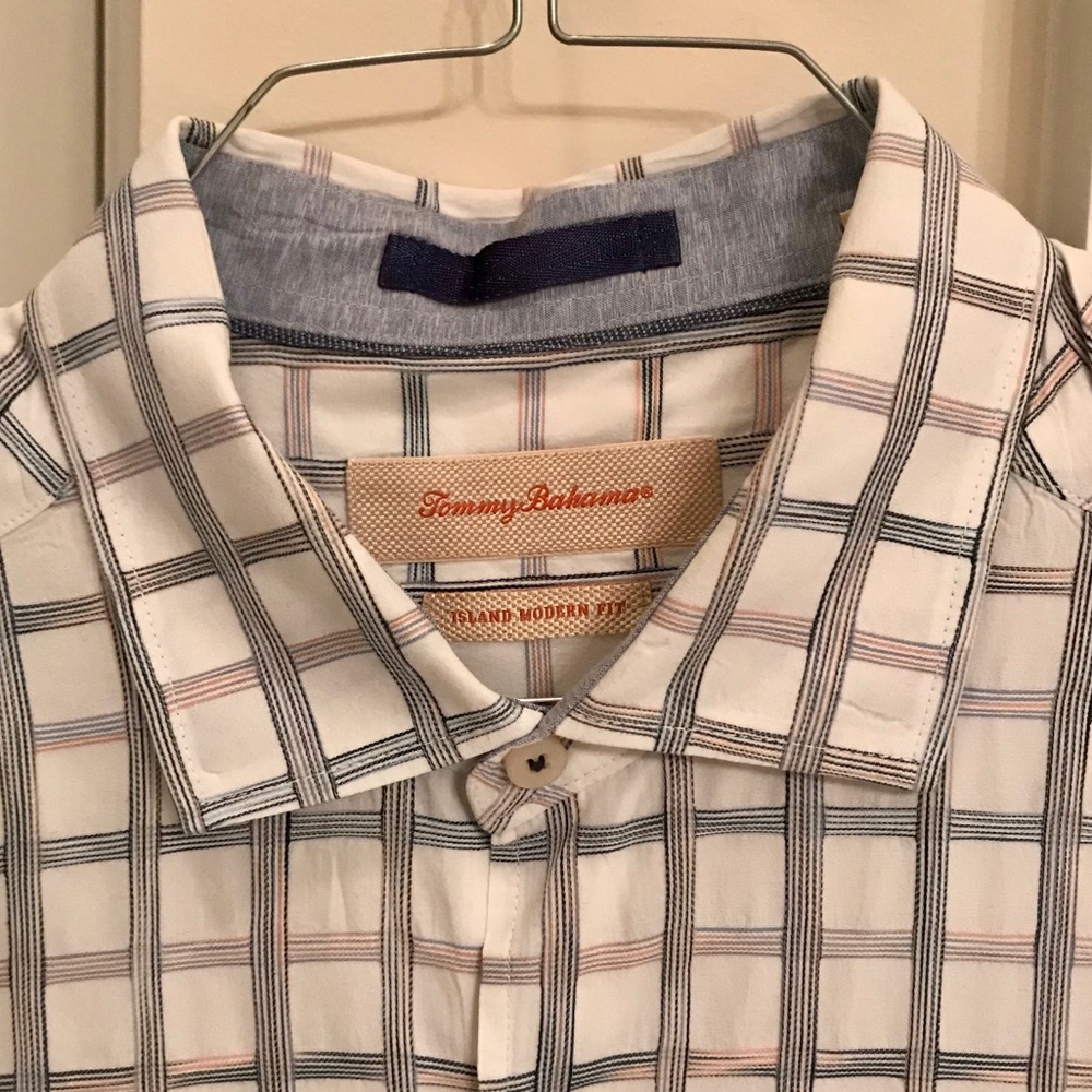 TOMMY BAHAMAS Island Modern Fit Plaid Shirt/Med